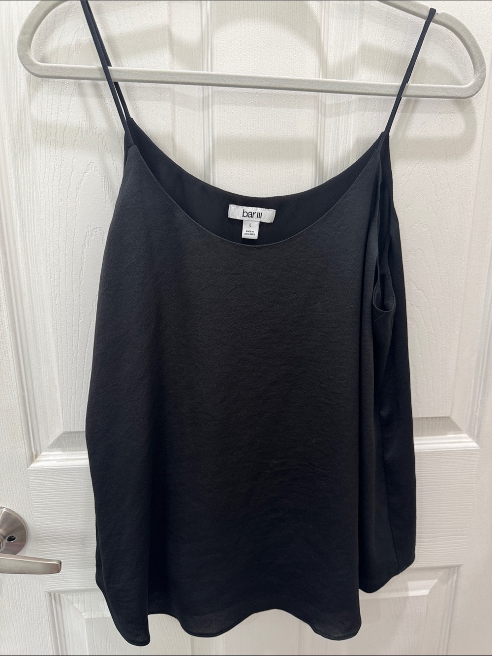 Bar III Black Spaghetti-Strap Silk-Look Cami